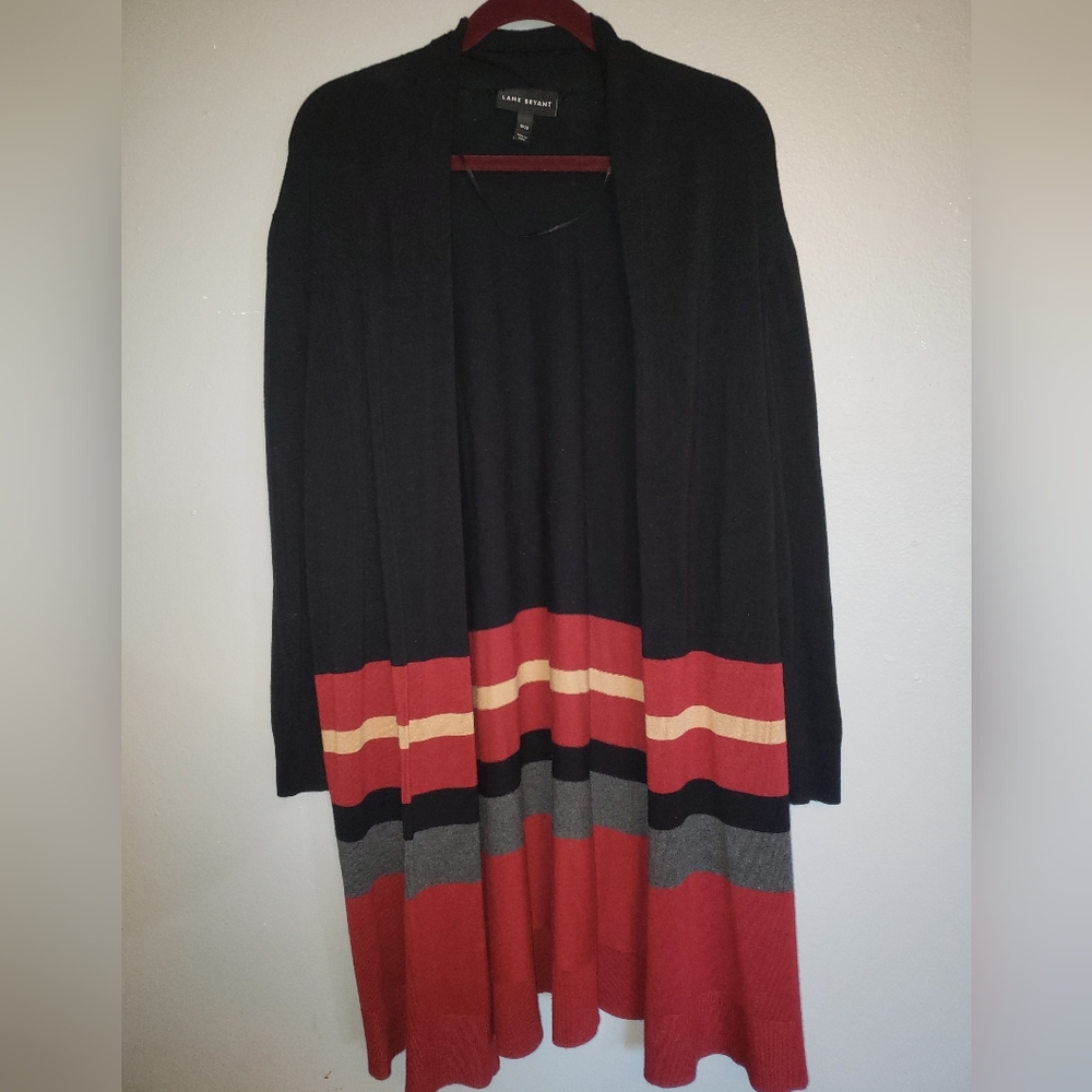 Open Front Striped Cardigan
